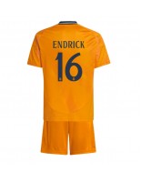 Real Madrid Endrick #16 Bortedraktsett Barn 2024-25 Korte ermer (+ bukser)